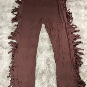 Fashion Nova Kids Fringe Leggings in Brown